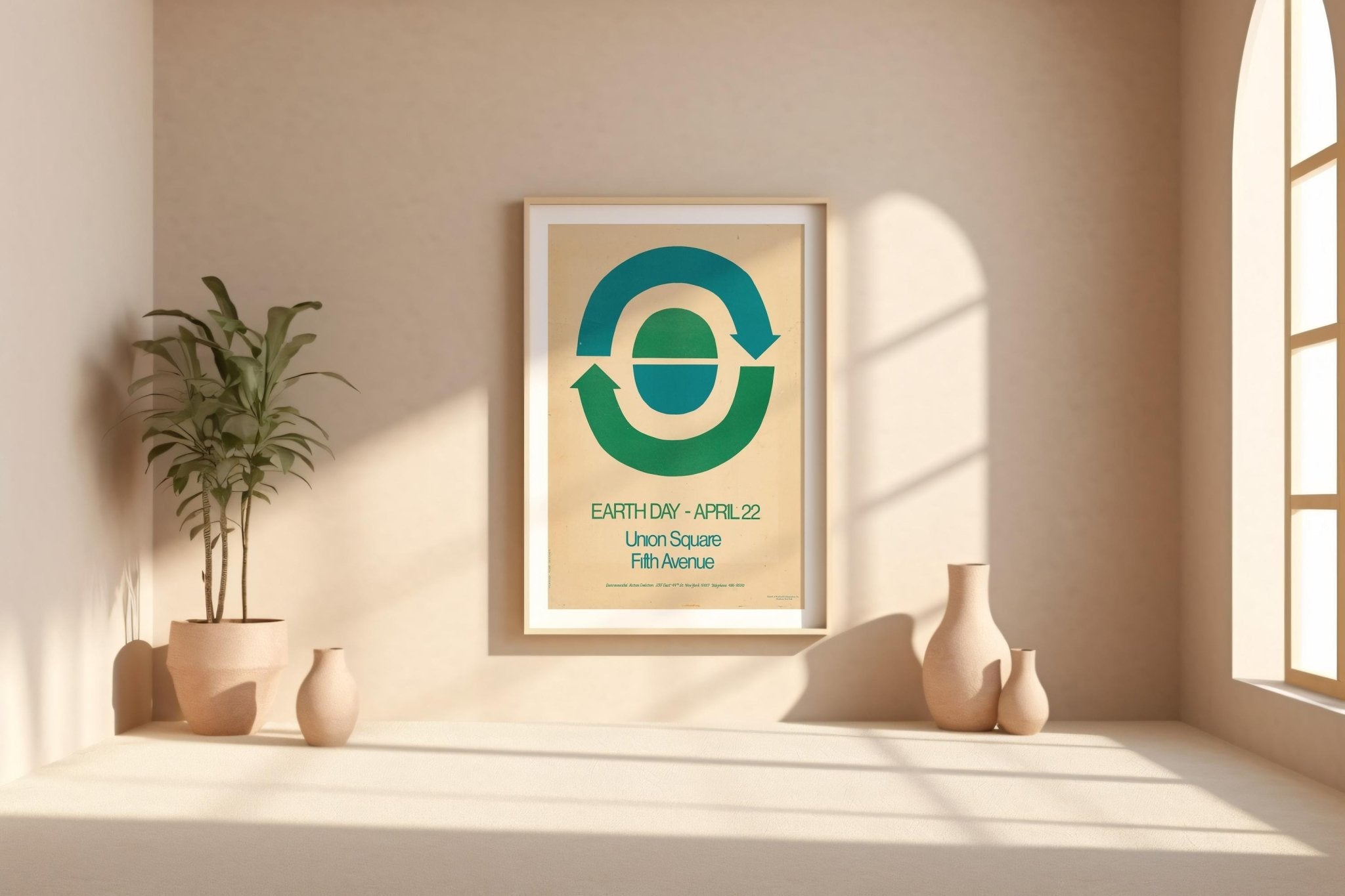 First Earth Day Poster Print – 1970s Environmental Graphic Art, Union Square Protest Design, Retro Minimalist Eco Wall Decor - Just Great Posters