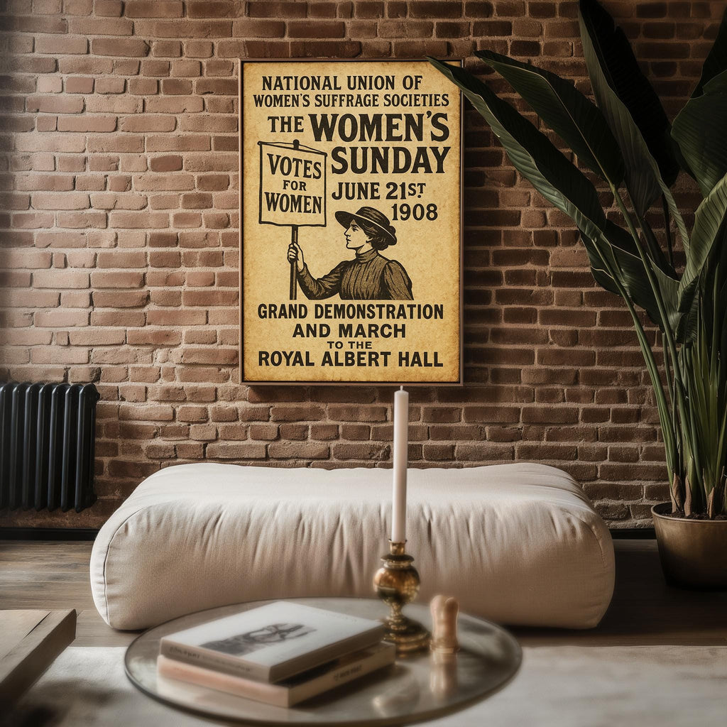 Votes for Women Poster | Vintage Feminist Protest Art from 1908 Suffrage March | Historical Women’s Rights Print | Free Shipping Included - Just Great Posters