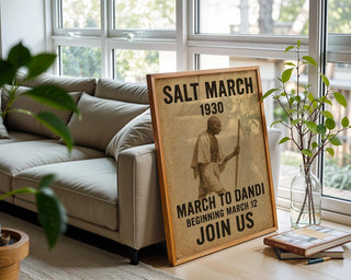 Salt March 1930 Poster | Gandhi Peaceful Protest Wall Art | Vintage Civil Disobedience Print for History Lovers | Free Shipping Always - Just Great Posters