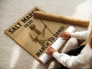 Salt March 1930 Poster | Gandhi Peaceful Protest Wall Art | Vintage Civil Disobedience Print for History Lovers | Free Shipping Always - Just Great Posters