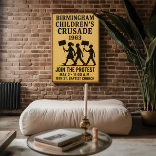 Children’s Crusade 1963 Poster | Vintage Civil Rights Youth Protest Art | Birmingham March Wall Print | Free Shipping Always Included - Just Great Posters