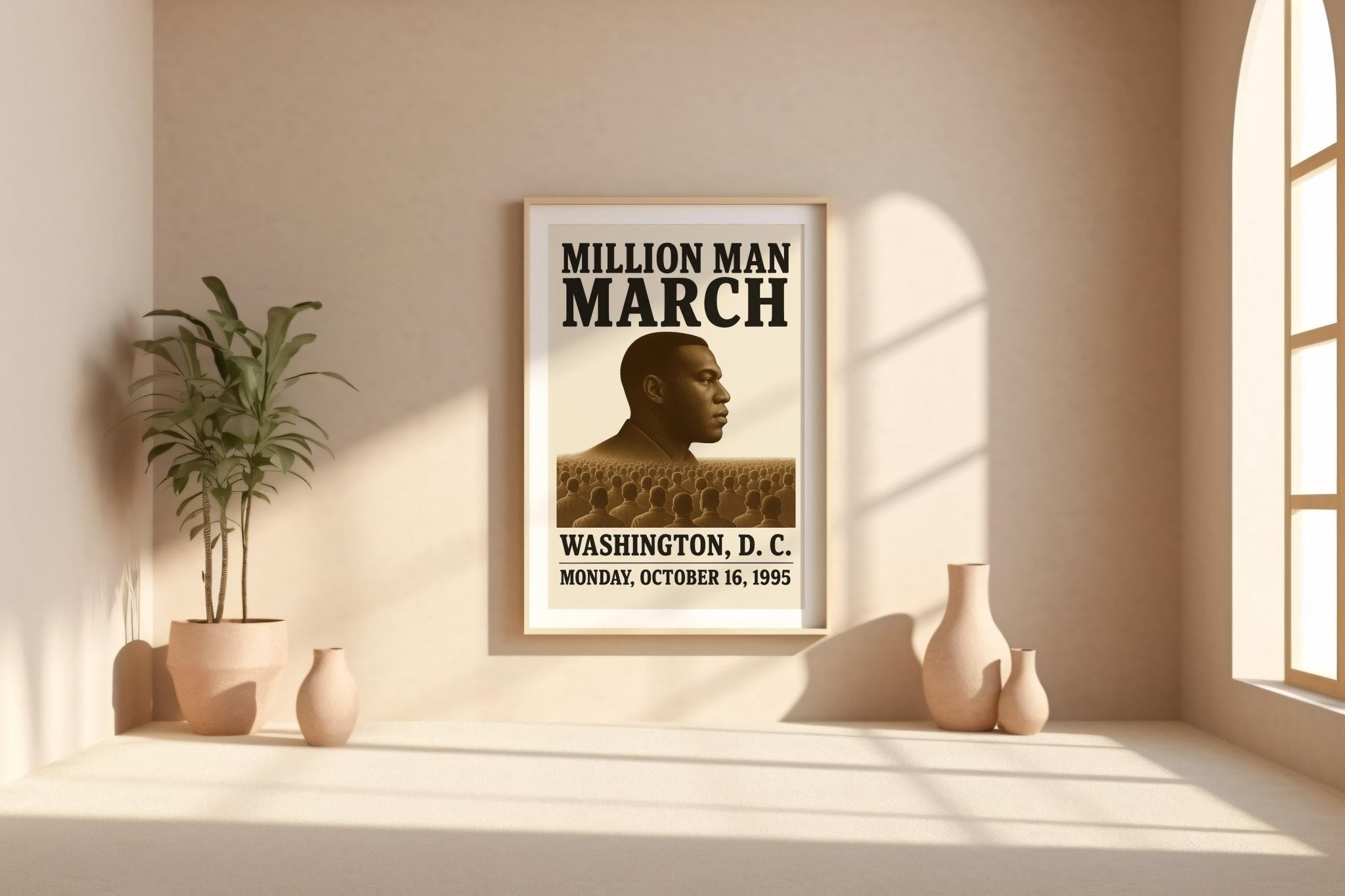 Million Man March 1995 Poster | Powerful Black Unity Protest Wall Art | Vintage - Style History Print for Home or Office | Free Shipping - Just Great Posters