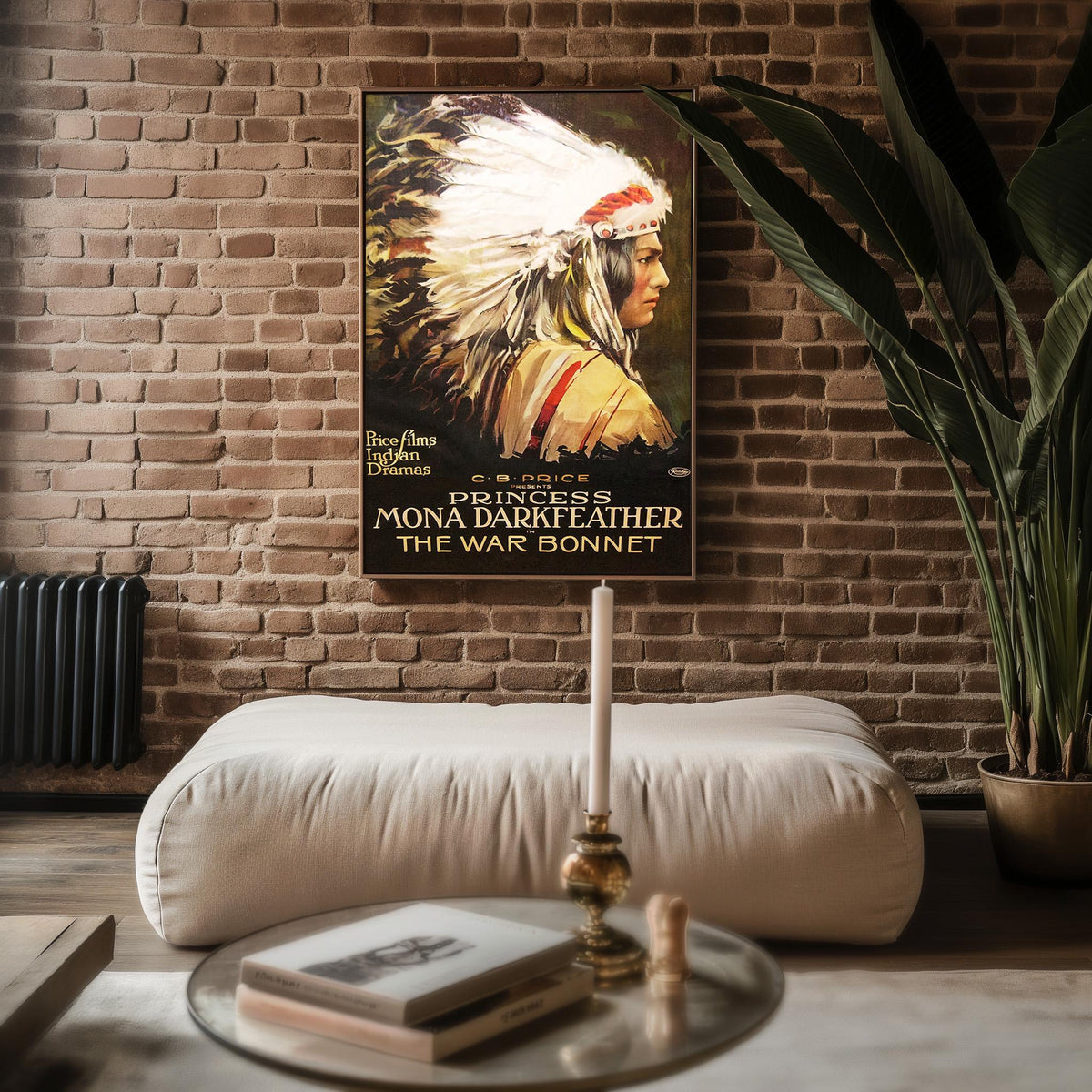 Vintage Western Wall Art – Princess Darkfeather Retro Movie Poster Print – Indigenous Actress Headdress – Cowgirl Cinematic Decor - Just Great Posters