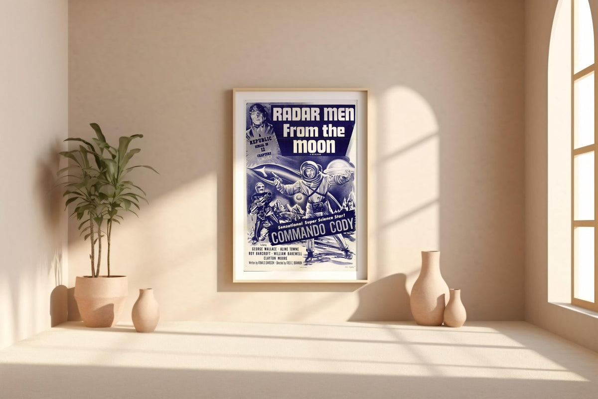 Retro Sci - Fi Movie Poster Print – Radar Men from the Moon – 1950s Space Serial Reprint – Commando Cody Rocket Adventure Scene - Just Great Posters
