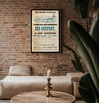 Nautical Freak Show Poster Print – Sea Serpent Exhibition Reprint – 1800s Monster Creature from the Sea – Vintage Cryptid Poster - Just Great Posters