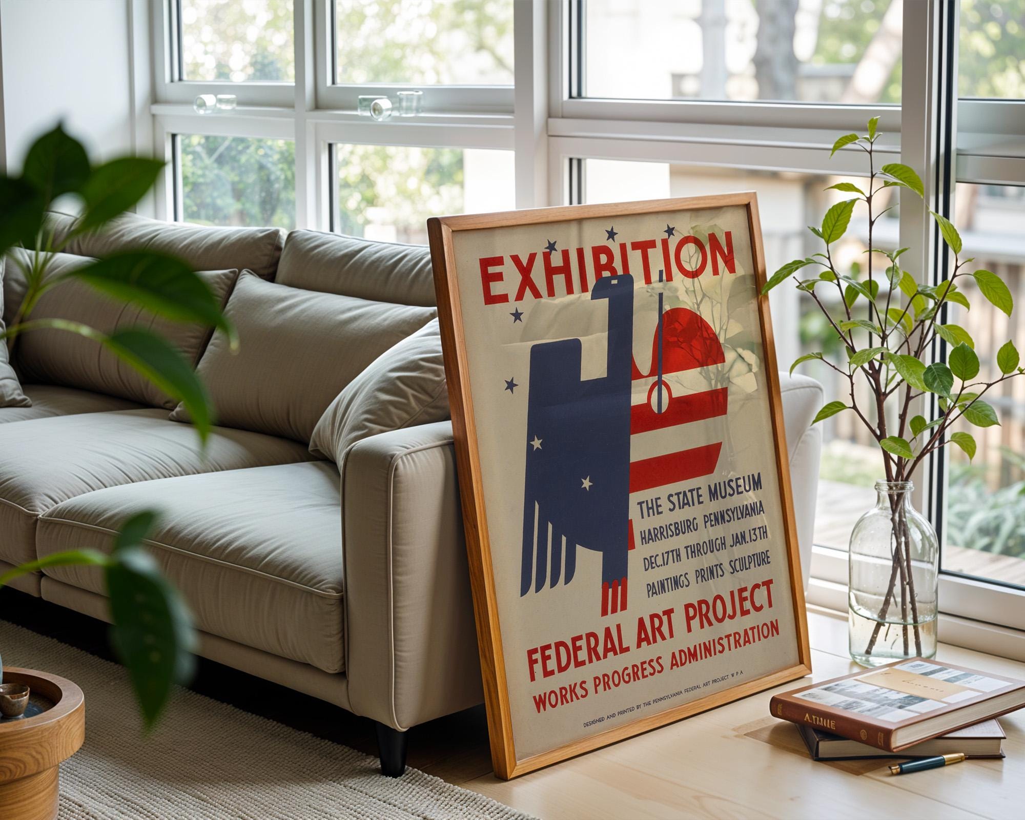 WPA Exhibit Poster Print – Federal Art Project Oil Painting Show Reprint – 1930s Abstract Gallery Poster – Retro Creative Poster - Just Great Posters