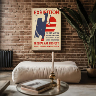 WPA Exhibit Poster Print – Federal Art Project Oil Painting Show Reprint – 1930s Abstract Gallery Poster – Retro Creative Poster - Just Great Posters