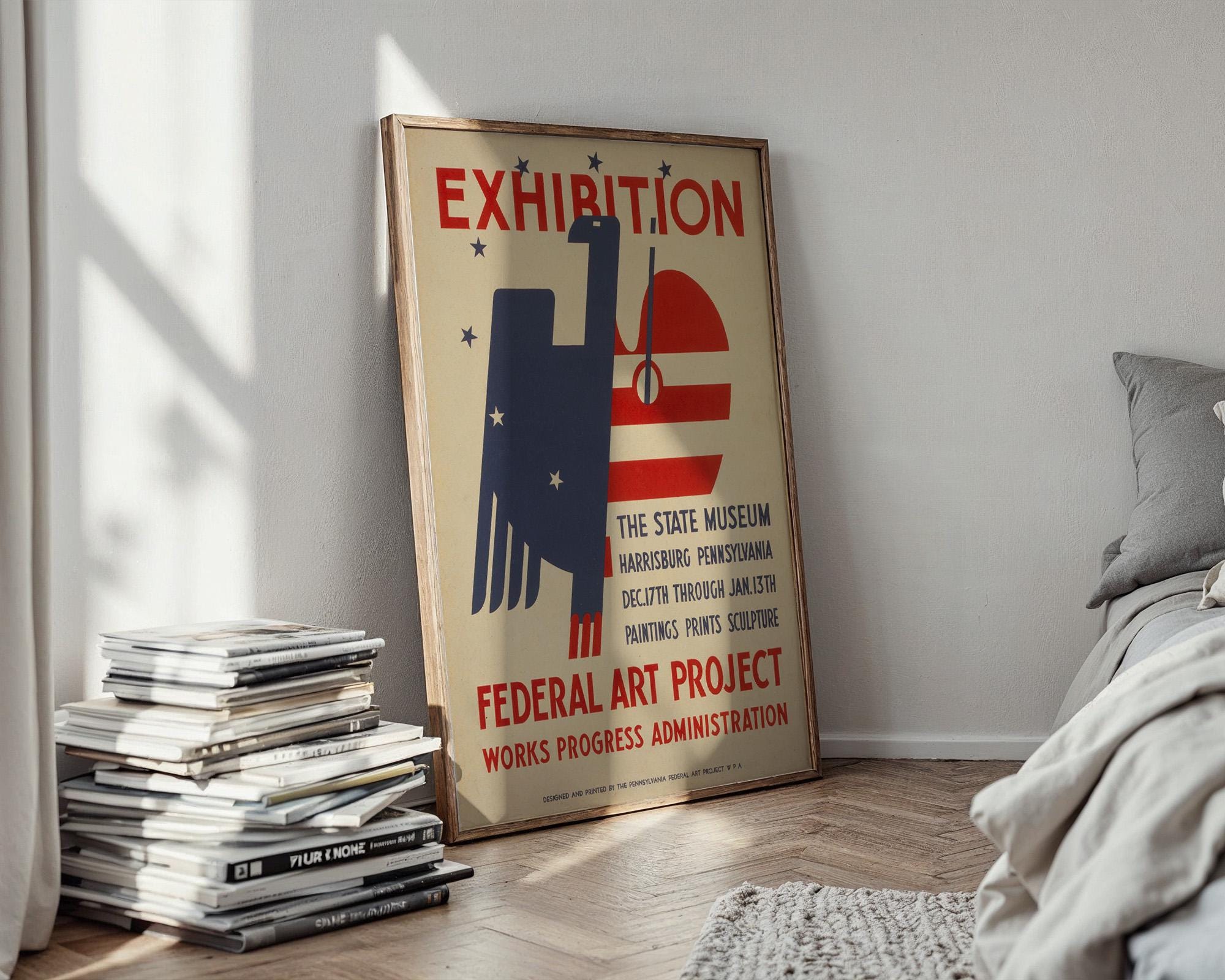 WPA Exhibit Poster Print – Federal Art Project Oil Painting Show Reprint – 1930s Abstract Gallery Poster – Retro Creative Poster - Just Great Posters