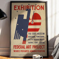 WPA Exhibit Poster Print – Federal Art Project Oil Painting Show Reprint – 1930s Abstract Gallery Poster – Retro Creative Poster - Just Great Posters
