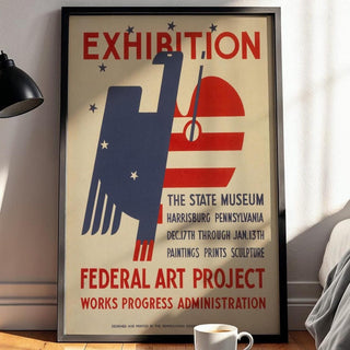 WPA Exhibit Poster Print – Federal Art Project Oil Painting Show Reprint – 1930s Abstract Gallery Poster – Retro Creative Poster - Just Great Posters