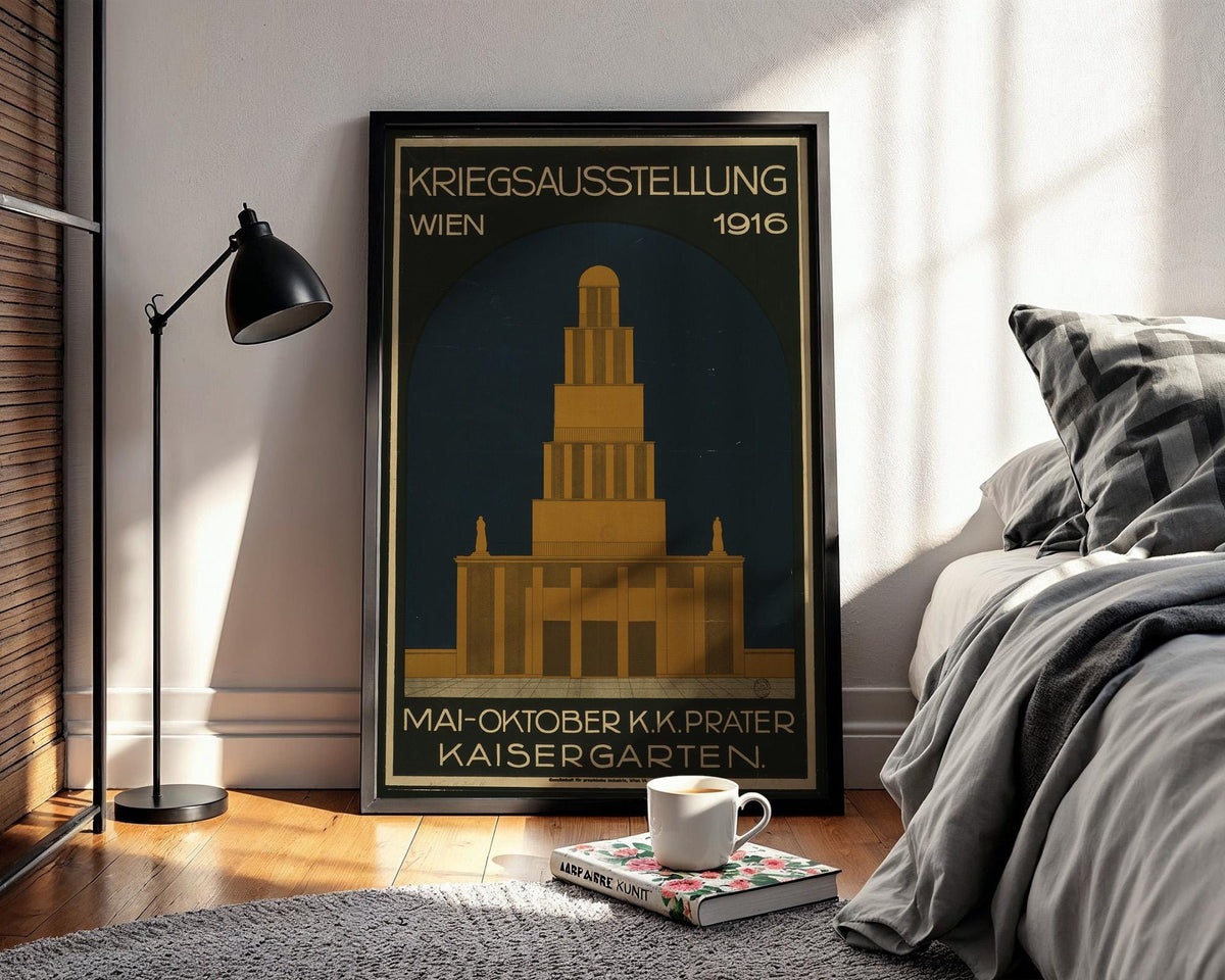 Modernist Poster Print – 1916 Vienna War Exhibition Reprint – Bauhaus - Style Architecture Art – Historic Monument Poster - Just Great Posters