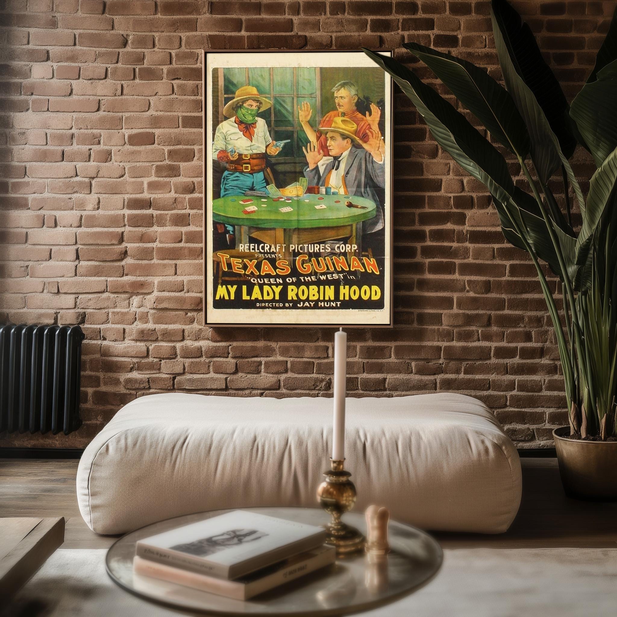 Western Movie Poster Print – Texas Guinan in My Lady Robin Hood – Vintage 1920s Outlaw Reprint – Saloon Card Game Scene Poster - Just Great Posters