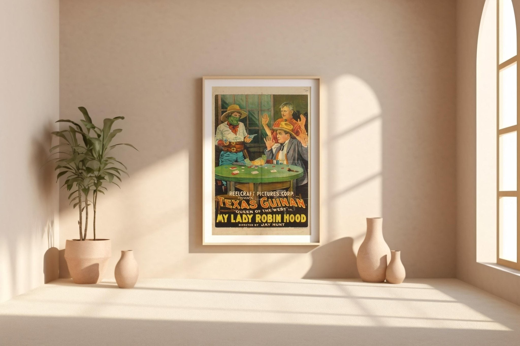 Western Movie Poster Print – Texas Guinan in My Lady Robin Hood – Vintage 1920s Outlaw Reprint – Saloon Card Game Scene Poster - Just Great Posters