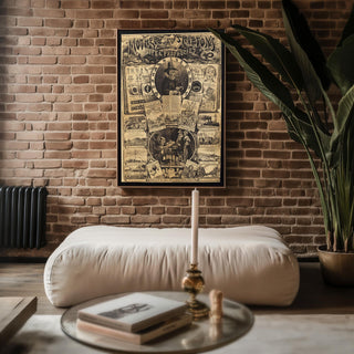 Vintage Prophecy Poster Print – Mother Shipton Witch Fortune - Telling Wall Art Reprint – Occult Symbols & Predictions Illustration - Just Great Posters