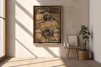 Vintage Prophecy Poster Print – Mother Shipton Witch Fortune - Telling Wall Art Reprint – Occult Symbols & Predictions Illustration - Just Great Posters