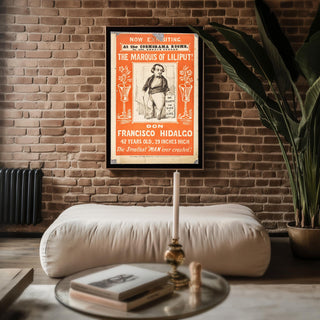 Show Poster Print – Marquis of Lilliput Exhibition Reprint – Smallest Man Display Poster – Don Francisco Vintage Sideshow - Just Great Posters