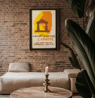 Vintage Education Poster Print – Illinois Teachers Colleges 1940 Fair Reprint – Bold WPA Style Graphic with Teaching Message - Just Great Posters