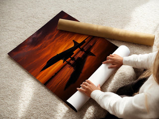 Concorde Jet Sunset Poster | Supersonic Plane Silhouette Art for Aviation Lovers | Modern Travel Wall Print | Free Shipping Always - Just Great Posters
