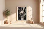 Geometric Abstract Poster | Modern Minimal Wall Art in Beige, Black & White | Bold Design Lover’s Print | Free Shipping Always Included - Just Great Posters
