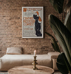 Vintage Art Exhibit Poster Print – Century’s Prize Poster Contest Reprint – 1890s Studio Club Illustrated Woman with Fan - Just Great Posters