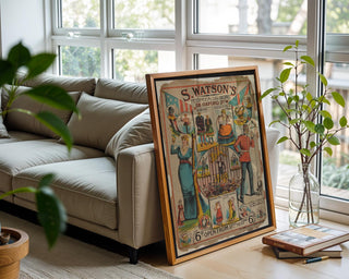 Vintage Sideshow Poster Print – Watson’s Living Curiosities Reprint – Freak Show Museum Poster with Performers and Claims - Just Great Posters