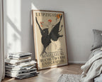 Vintage Art Exhibition Poster Print – Leipzig 1914 Reprint – Mythical Griffin Rider with Fire and Typography in Dramatic Style - Just Great Posters
