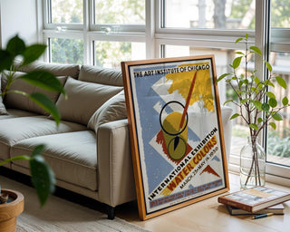 Vintage Art Show Poster Print – 1939 Watercolors Exhibition Reprint – WPA Federal Art Project with Brush and Paint Illustration - Just Great Posters