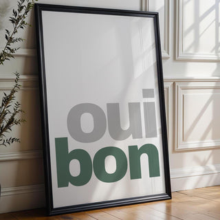 Oui Bon D’accord Poster | French Minimalist Typography Art with Chic Parisian Attitude | Modern Funny Wall Print | Free Shipping Always - Just Great Posters