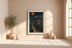 Tokyo Night Skyline Poster | Futuristic Cityscape Wall Art with Mt. Fuji & Neon Lights | Urban Japan Print | Free Shipping Always - Just Great Posters
