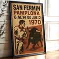 San Fermín Poster | Vintage Pamplona Running of the Bulls Festival Wall Art | Retro Spanish Fiesta Print 1970 | Free Shipping Always - Just Great Posters