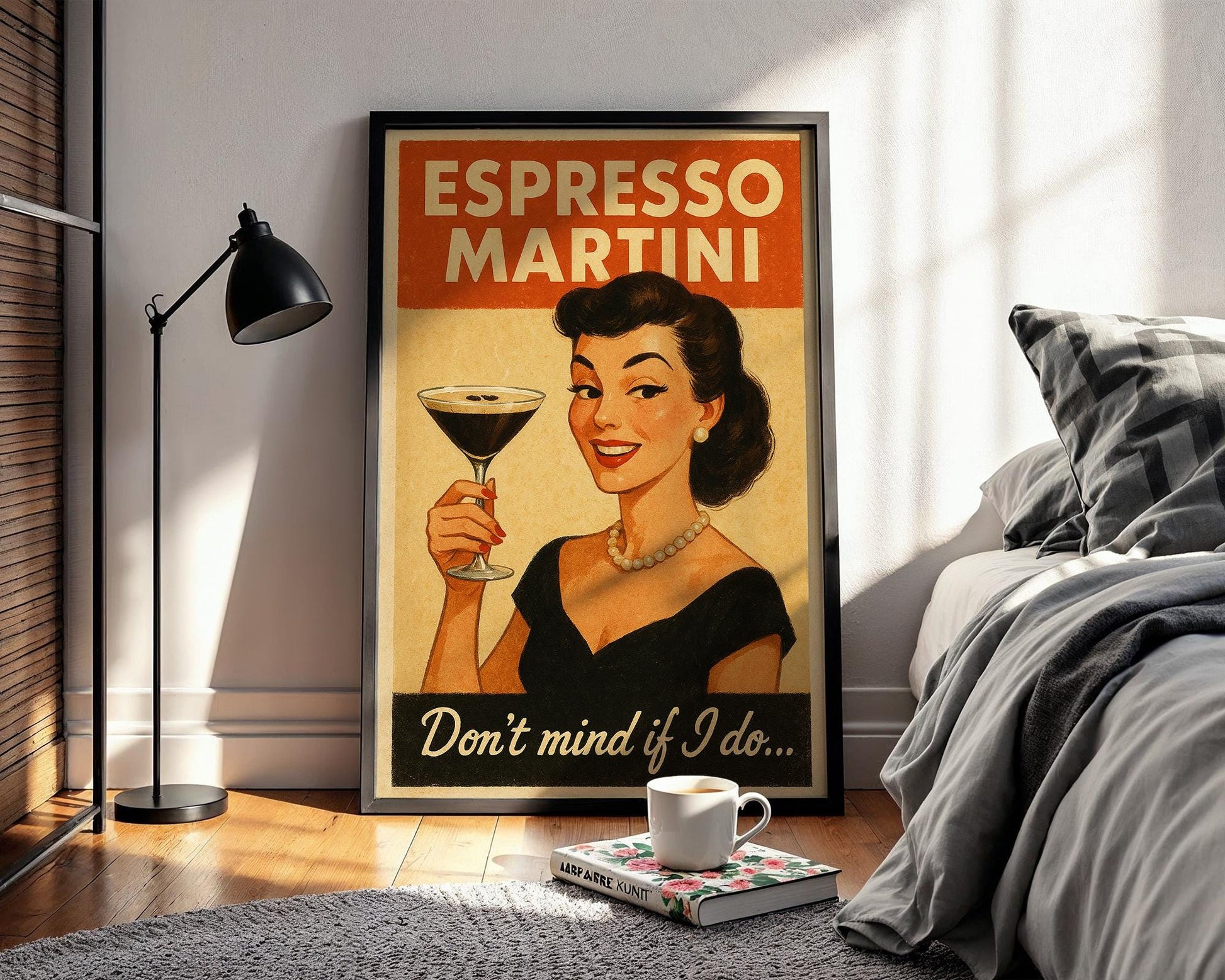 Funny Espresso Martini Poster – Retro Cocktail Wall Art – “Don’t Mind If I Do” Bar Print – Vintage Style Boozy Gift – Chic Home Bar Decor - Just Great Posters