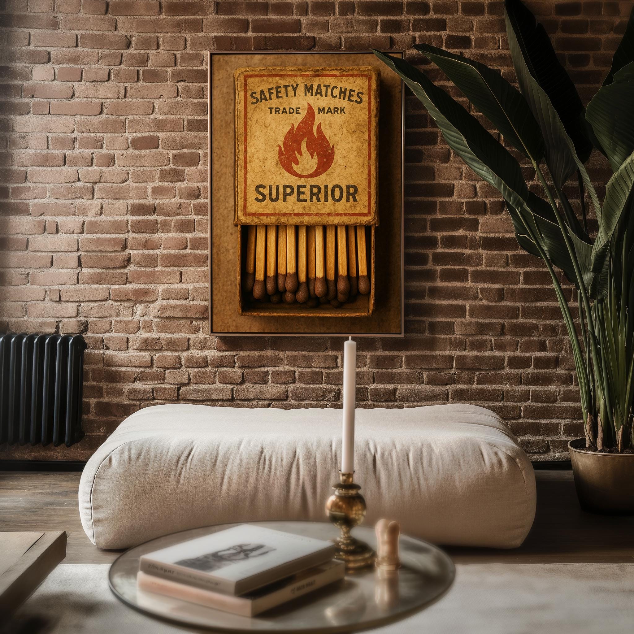 Retro Matchbox Wall Art – Colorful Vintage Ephemera Print for Bar Cart, Midcentury Kitchen or Game Room, Cool Eclectic Decor, Free Shipping - Just Great Posters