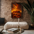 Uluru Wall Art Print – Bold Australian Outback Landscape with Sun and River, Sacred Desert Nature Poster, Earthy Decor, Free Shipping - Just Great Posters