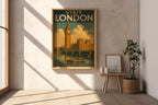 Visit London Vintage Poster – Retro Big Ben & River Thames Travel Print, Classic British Wall Art, UK Tourism Illustration - Just Great Posters