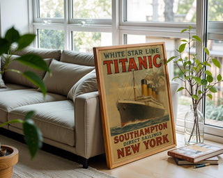 Titanic White Star Line Poster – Vintage Ocean Liner Wall Art, Retro Travel Advertisement Print for Nautical or Maritime History Fans - Just Great Posters