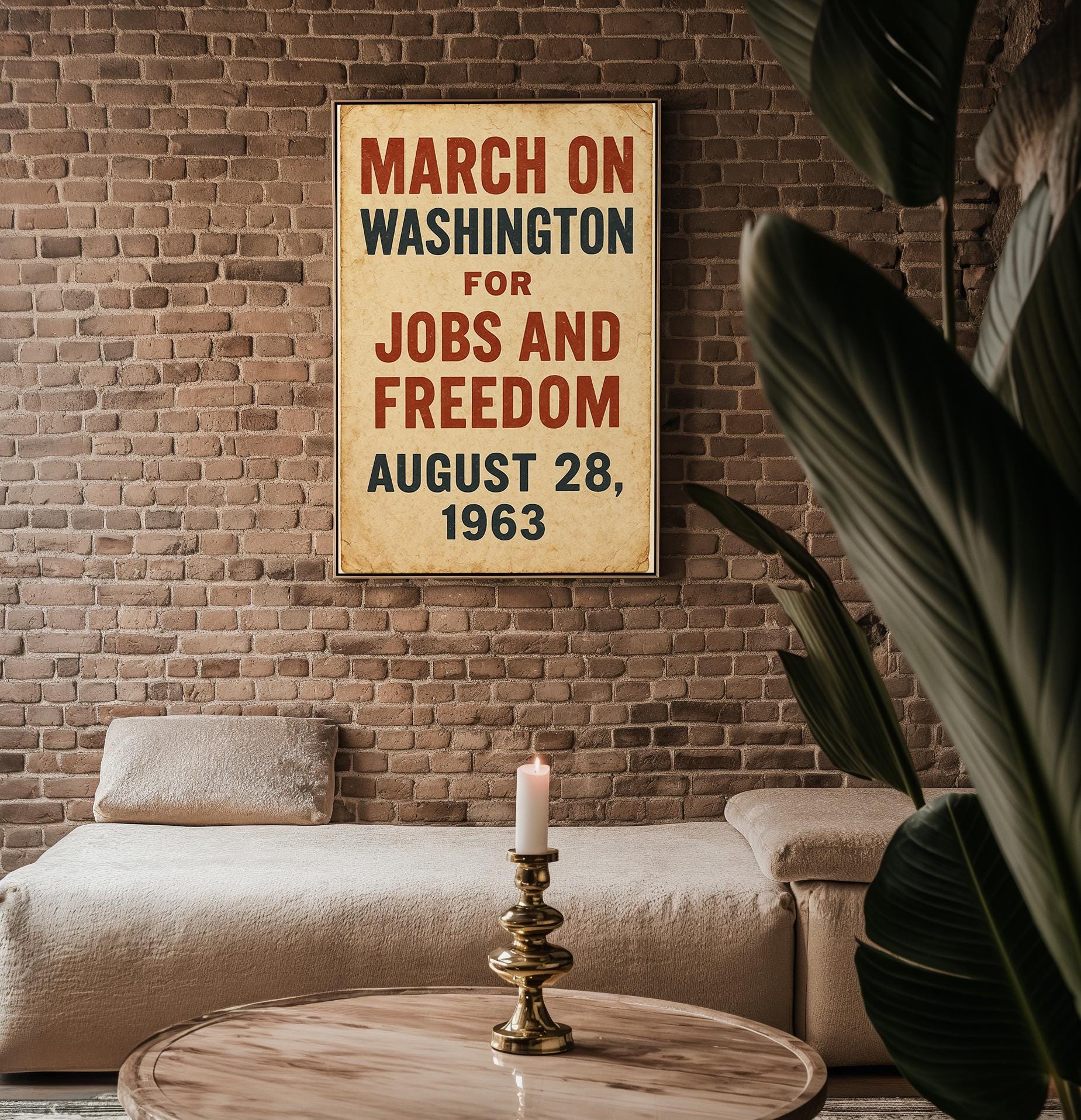 March on Washington 1963 Poster – Historic Civil Rights Wall Art, Jobs and Freedom Protest Print, Bold Vintage Typography Design - Just Great Posters