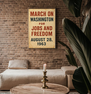 March on Washington 1963 Poster – Historic Civil Rights Wall Art, Jobs and Freedom Protest Print, Bold Vintage Typography Design - Just Great Posters