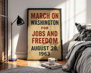 March on Washington 1963 Poster – Historic Civil Rights Wall Art, Jobs and Freedom Protest Print, Bold Vintage Typography Design - Just Great Posters