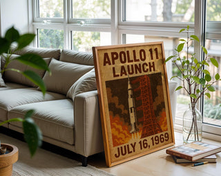 Apollo 11 Launch Poster – Vintage NASA Space Print, July 16 1969 Moon Mission Wall Art, Historic Rocket Launch Poster for Space Lovers - Just Great Posters