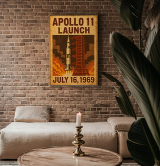 Apollo 11 Launch Poster – Vintage NASA Space Print, July 16 1969 Moon Mission Wall Art, Historic Rocket Launch Poster for Space Lovers - Just Great Posters