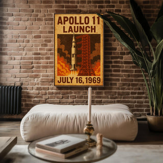 Apollo 11 Launch Poster – Vintage NASA Space Print, July 16 1969 Moon Mission Wall Art, Historic Rocket Launch Poster for Space Lovers - Just Great Posters