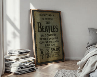 Beatles Concert Ticket Poster – Vintage - Style Print of 1966 Show Stub, Retro Music Wall Art for Classic Rock Fans & Nostalgia Vibes - Just Great Posters
