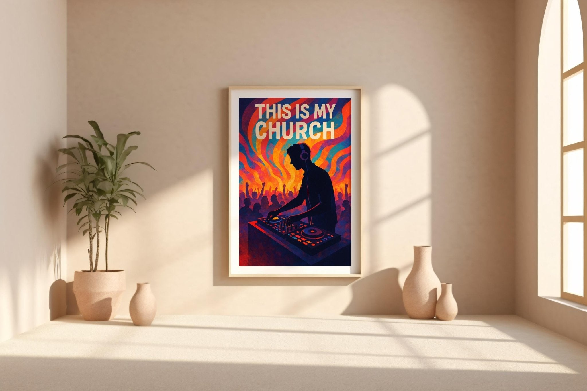 Club DJ Poster – Bold Rave Wall Art for Music Lovers, Retro Club Scene Print with Vibrant Colors, EDM Decor, Free Shipping - Just Great Posters