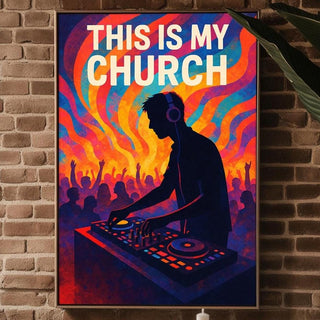 Club DJ Poster – Bold Rave Wall Art for Music Lovers, Retro Club Scene Print with Vibrant Colors, EDM Decor, Free Shipping - Just Great Posters