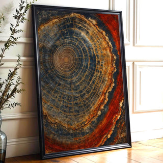 Tree Ring Wall Art – Petrified Wood Cross Section Poster in Earthy Tones, Nature - Inspired Print for Rustic, Modern, or Boho Spaces - Just Great Posters