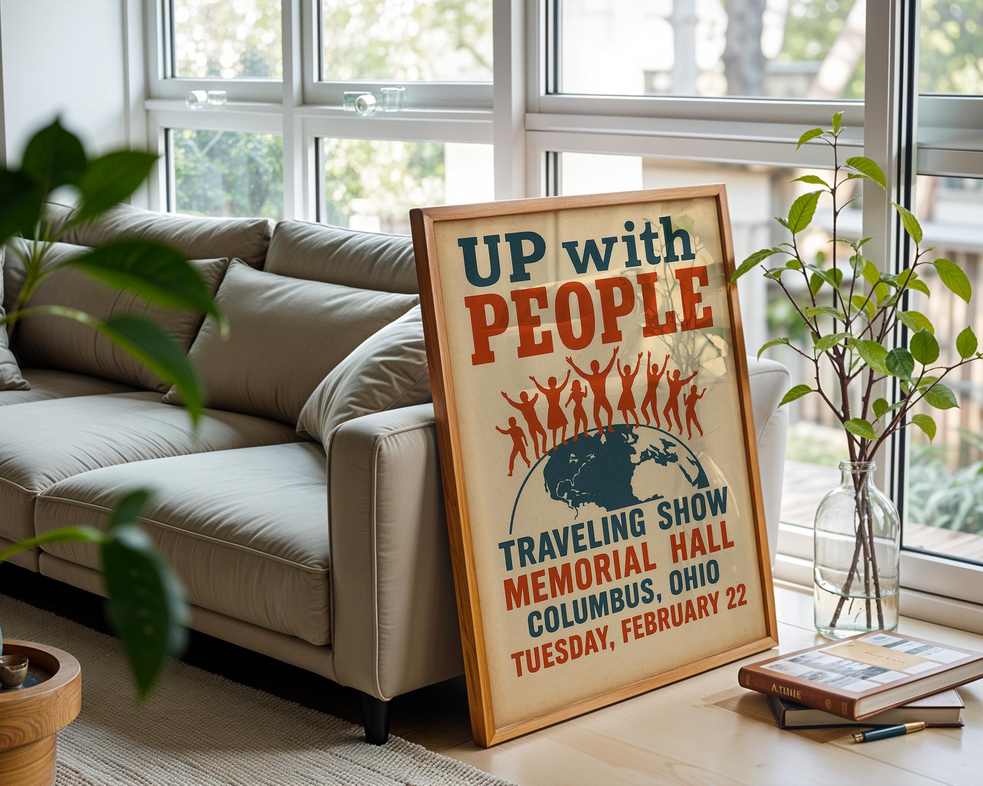 Musical Show Poster – Vintage 70s Positivity Art Print with Retro Typography & World Unity Message, Feel - Good Wall Art, Free Shipping - Just Great Posters