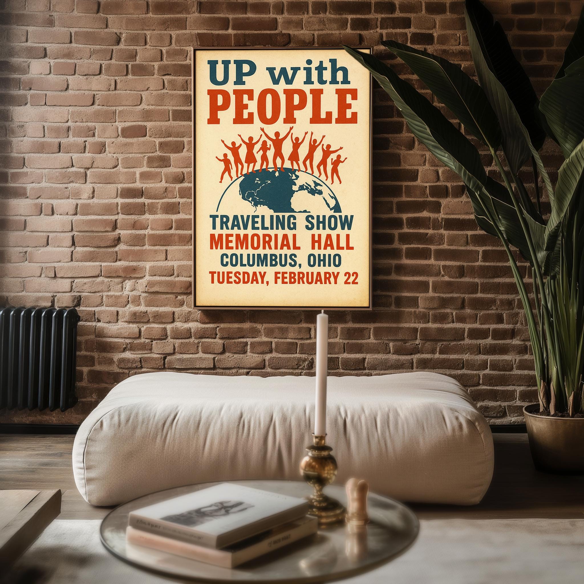 Musical Show Poster – Vintage 70s Positivity Art Print with Retro Typography & World Unity Message, Feel - Good Wall Art, Free Shipping - Just Great Posters