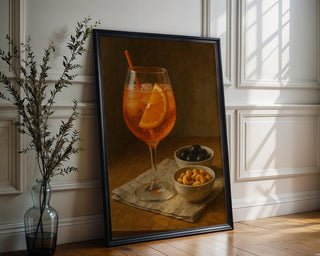 Aperol Spritz Cocktail Art Print – Italian Summer Drink Poster, Retro Bar Wall Art, Orange Aperitif Kitchen Decor, Free Shipping - Just Great Posters