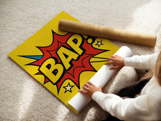 Comic Pop Art Poster Set – BING BAP BOOM Triptych Wall Art in Bright Retro Style, Bold Comic Book Decor for Game Rooms, Free Shipping - Just Great Posters