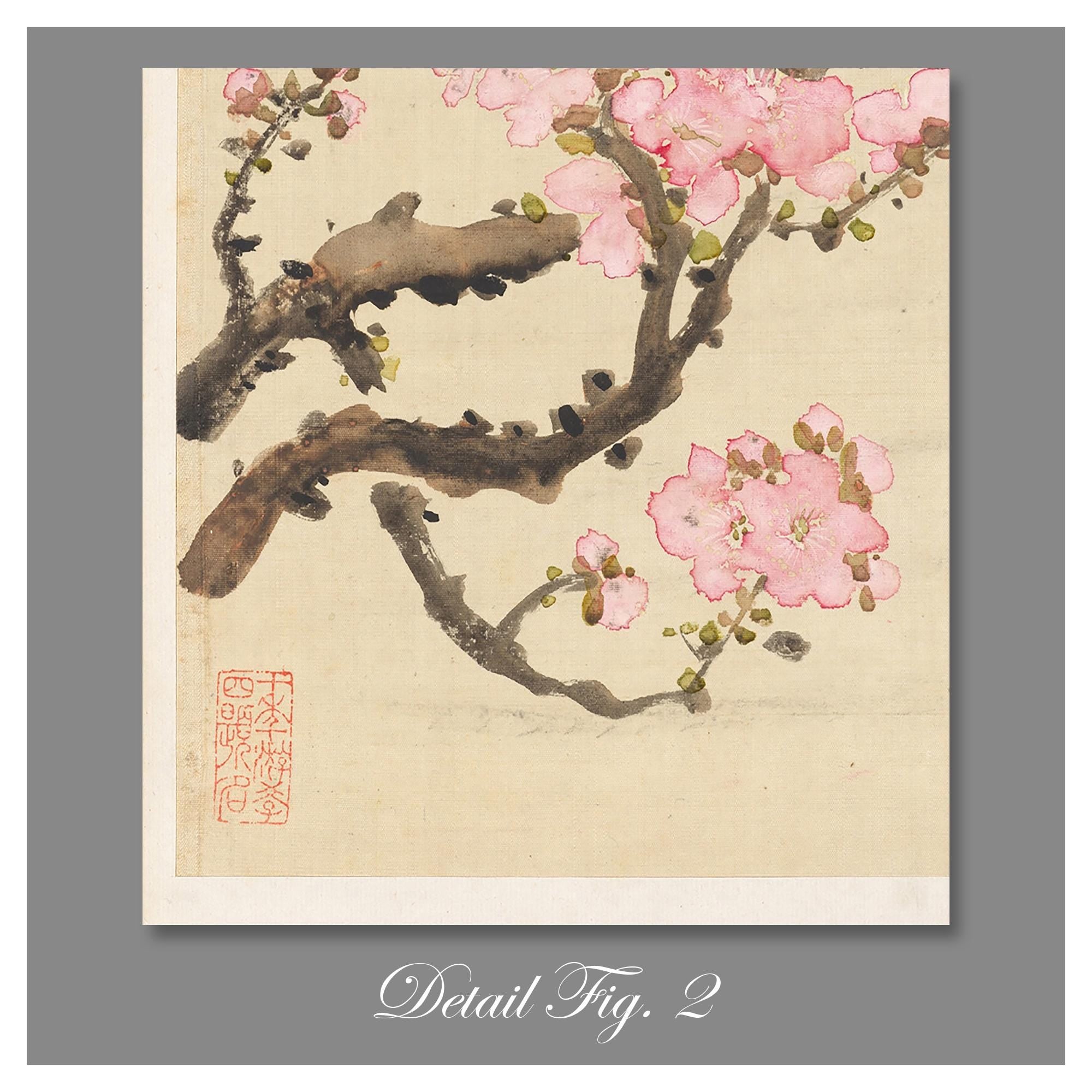 Cherry Blossom Ink Painting Print – Vintage Japanese Sakura Art, Minimalist Botanical Wall Decor, Pink Flower Woodblock - Style Poster - Just Great Posters